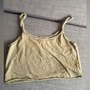Aerie Strap cropped tank top Sage Green